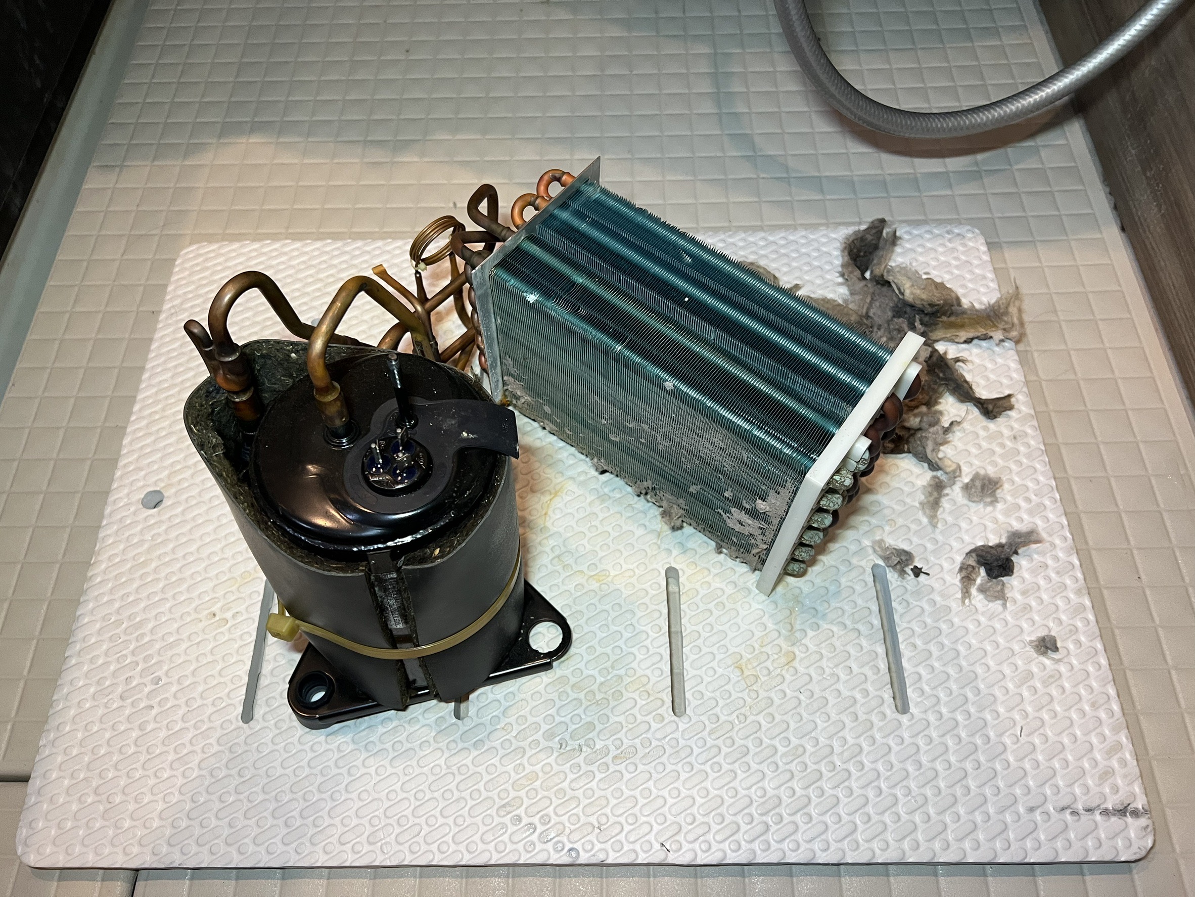 ドラム式洗濯機のヒートポンプ周辺確認